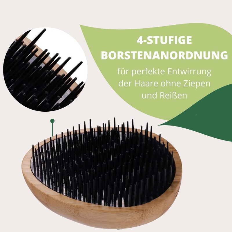 PARSA Beauty Professional Detangling Brush Made of FSC Certified Bamboo