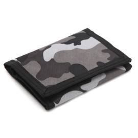 ZHONYEE RFID Slim Camouflage Wallet for Kids/Trifold Wallets for Men/Mini Trifold Coin Purse with Zipper for Kids (Grey)