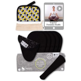 Washable Pantiliners Organic Cotton Tanga with Non-Slip Print; 7-Pack (S) String Reusable Panty Liners for Drainage; Panty Liners Washable Thin; Fabric Panty Liners for Worry-Free Days