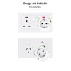 Reiseadapter Schuko 3-Pin Universal 4 x USB A, 1 x