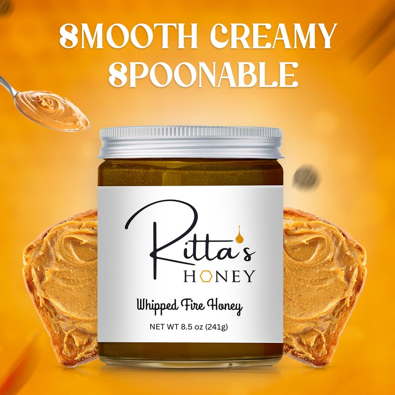 Ritta’s Whipped Fire Honey with Ginger, Turmeric, Cayenne & Cinnamon