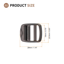 SUIKIHUM 4 Pack Metal Ladder Lock Buckles, 3/4 Inch Tri-Glide Lock Slider Buckle Adjustable, Strap Release Buckles Zinc Alloy for Backpack Strap Accessories, Matte Gunmetal