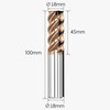 Cleqee Carbide End Mill, 18 mm Square Mill, AlTiN-Coated, 4