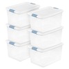 Sterilite 6-Pack Latching Box, Under Bed Storage Bins with Lids,