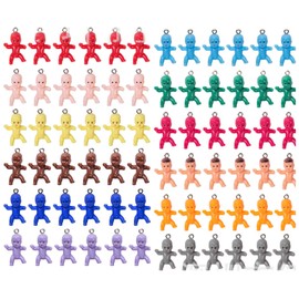 Tayarana 72 Pieces Cute Doll Pendant Multicolor Baby Shape Charms for Earrings Necklace Bracelet DIY Jewelry Making