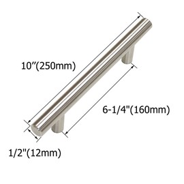 Aimyoo Cabinet Handles - Pack of 30 Stainless Steel T Bar Drawer Pulls Cupboard Knob for Kitchen Furniture Hardware (Overall Length: 10", Hole Center: 6-1/4")