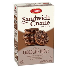 Dare Chocolate Fudge Sandwich Crème Cookies, Plant Based, Kosher, 10.20 Ounces (Pack Of 12)