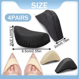 MIRKUZI Fußpolster & -pads 4 Paar Einlegesohlen aus weichem Schwamm, verstellbare Schuhpolsterung für große Zehen, Fußstütze, Unisex-Einlegesohlen für High Heels für Damen