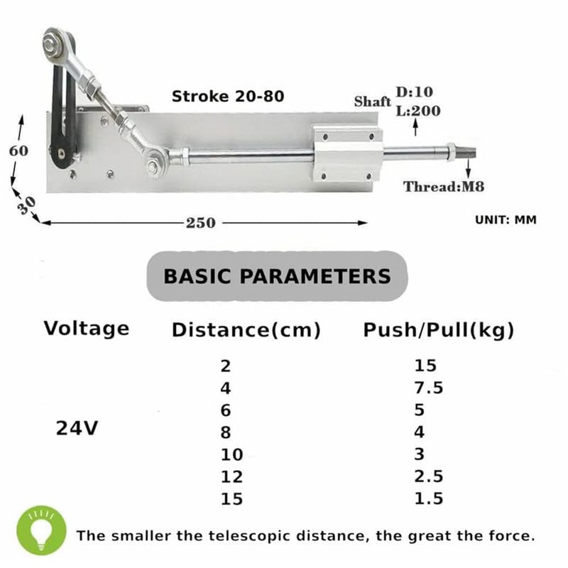 DIY Reciprocating Linear Actuator Stroke 2cm-8cm Adjustable Telescopic Motor with