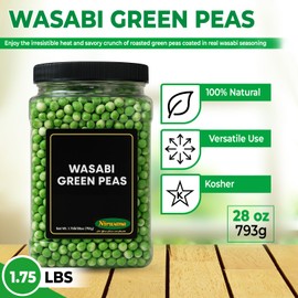 Crispy Green Wasabi Peas – Bold & Spicy Japanese Snack | Crunchy Snack for Trail Mix, Crackers & Mixed Nuts | Pantry-Friendly Treat