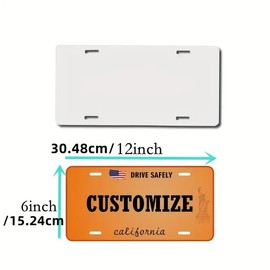 Zeloyaut 4pcs Sublimation Metal Aluminum Car License Plate for DIY Printing Heat Press (0.65mm Thickness, 12x6inch-4pack)