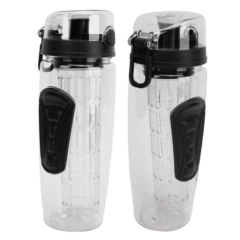 Fruit Infuser Water Bottle Anti Slip Grip Flip Top Lid