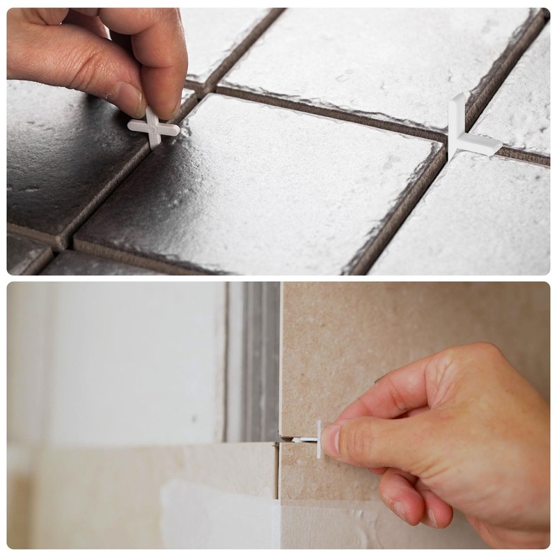 uxcell 800Pcs Wall Floor Tile Plastic T-Shape Spacers Tiling Tools
