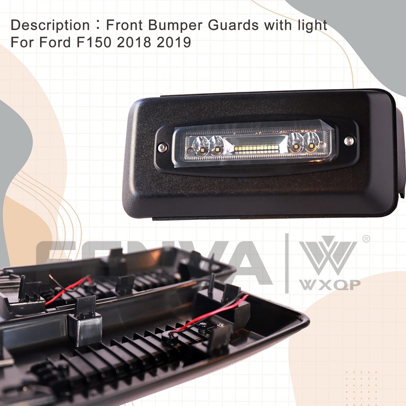 WXQP Front Bumper Insert Lights Guards Bumper Caps Cover with