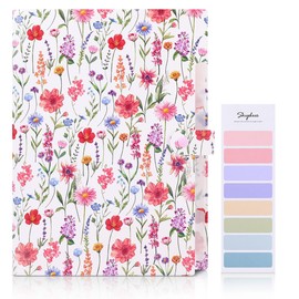 SKYDUE Accordion File Organizer with 5 Pockets, Expanding File Folder, Letter/A4 Size, Cute Printed Document Organizer with Labels, Filing Folder for School, Office Supplies,White