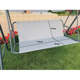 Replacement Swing Seat Cover, Garden Chair Cover for Outdoors, 113 x 47 x 47 cm, Grey