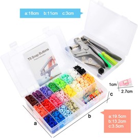 Snap Pliers + 400 Sets T5 Plastic Snap Buttons Fasteners 20 Colors Poppers Press DIY Studs Tools with 2 Clear Storage Boxes