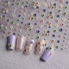 JMEOWIO 3D Nagelsticker Bunte Blume Nail Art Sticker Selbstklebend Nagelaufkleber