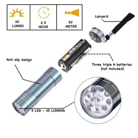 D.A.Y. Republic 6 Pack LED Flashlight Mini Torch, 80mm Small Torches, Colourful Torches, Ideal for Camping, Hiking, Outdoor Parties, Lightweight, Keep for Emergencies and Power Cuts (6 Torches)