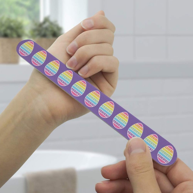 Cute Rainbow Happy Easter Egg Double-Sided Nail File Emery Board