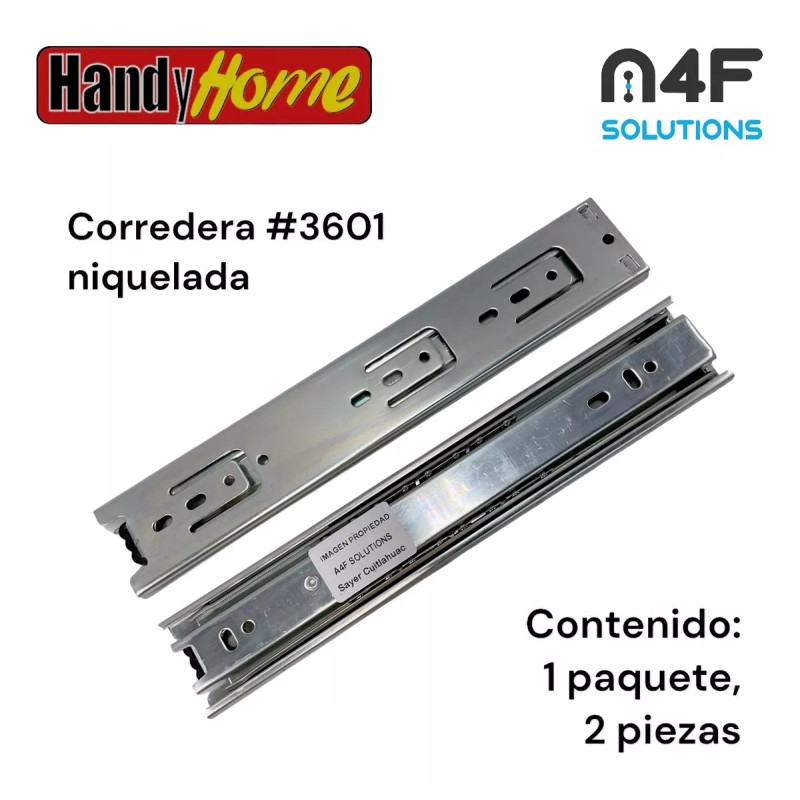 Handyhome Corredera Cajón Handy Home 25cm X 4.5cm 1paquete 2pz