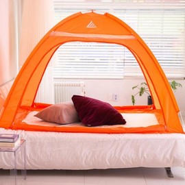 One-Touch Double-Door Indoor Bed Heating Tent for Winter Warmth & Wind Protection 2-Person
