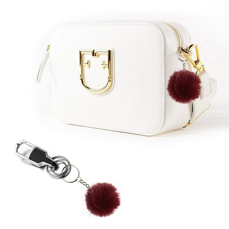 Tongcloud 30pcs Faux Fur Ball Pom Poms Keychains - 15