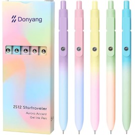Gel Pens, 5PCS 0.7mm Cute Gel Pens Black Ink Fine Point Pens With Smooth Writing for Journaling Note Taking, High-End Series Ballpoint for School Office Supplies, Easter Basket Essentials(Gradient)