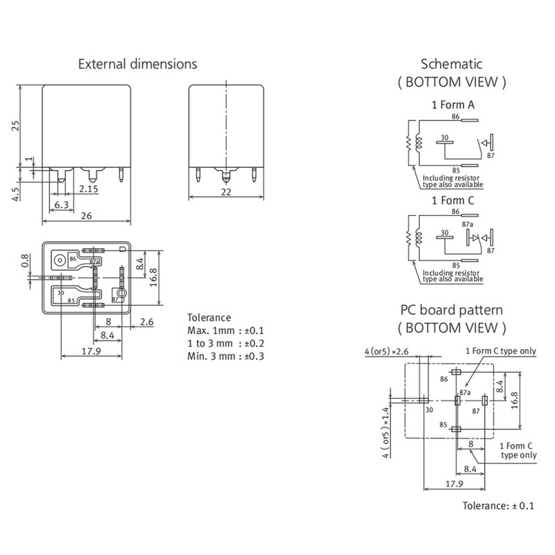 (Pack of 2) CB1-12V ACB13201 Relay– 40A 12VDC 5-Pin Mini-ISO