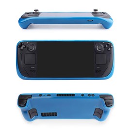 Oniartasy Steam Deck Case for LCD/OLED, TPU Protective Back Cover, Precision-Molded with Heat Dissipation, Anti-Slip/Scratch/Fingerprint, Ergonomic Grip, Lightweight Durable (Blue)