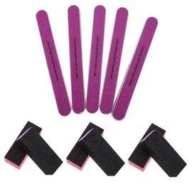 Baluue 7-Sided Nail File Set 3-Sided Black Sand Sponge Buffer for Manicure and Pedicure Professional Nail Art Tools Portable for Home and Travel