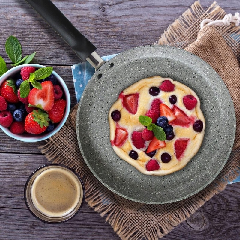 STP GOODS Flonal Non-Stick Flat Frying Pan for Pancakes, Crepes,