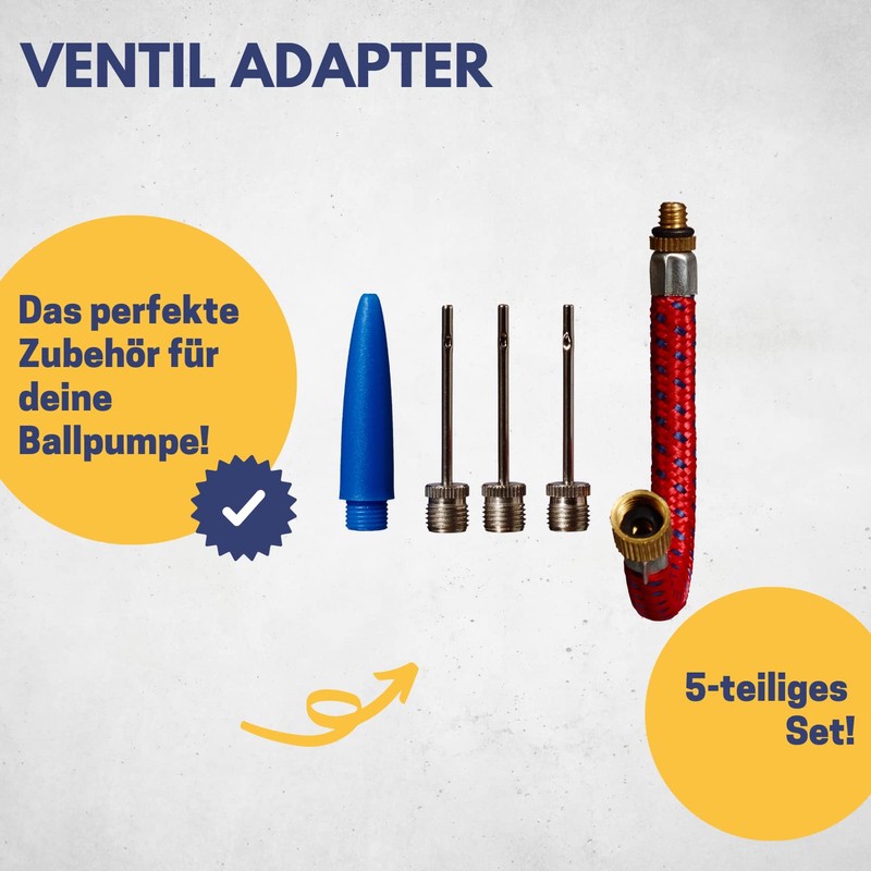 Best Sport Valve Adapter with 3 Needles - Red