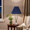 Aspen Creative 33170, Mushroom Pleated Traditional Dark Blue Spider Lamp