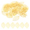 [PATIKIL] 44mm Leaf Pendant 50pcs Metal Tree Leaf Beads for