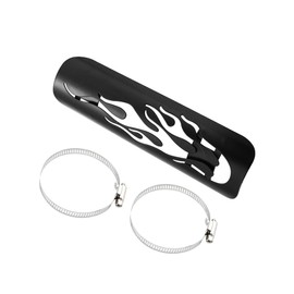 Hihaha 1Set Universal Motorcycle Exhaust Heat Shield Pipe Shield Exhaust Guard Muffler Protector for Harley Flame Black Durable Material