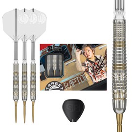 TARGET Japan Prime Series Raptor G5 90% Tungsten K-Flex Swiss Point Steel Tip Darts Set, 21G | Joji Nishitani KFlex Dart Flight, Swiss Storm Points, Steel Dart Tips with K Flex Integrated Shafts