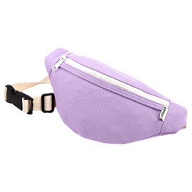 Kids Bumbag, Canvas Fanny Pack for Kids Crossbody Waist Bag for Unisex Toddler Boys Girls (Purple)