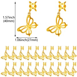 20 Pcs Butterfly Hair Braids Dreadlock Clips, Hollow Metals Cuffs Clip Hair Accessories Styling Fashion Toos for Women Men (Gold)