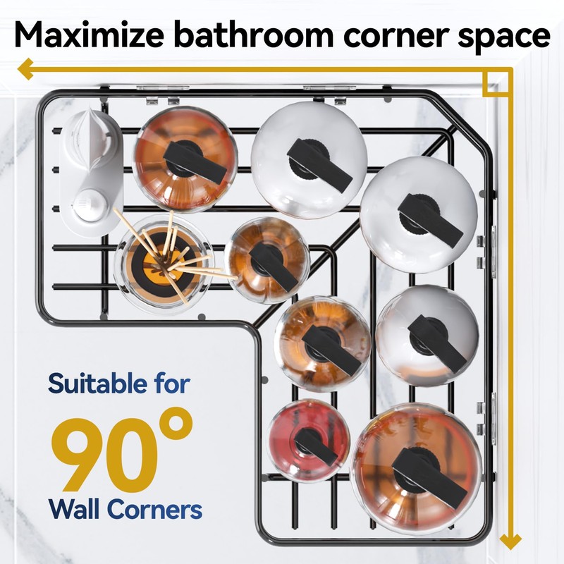 YASONIC Shower Caddy Corner, 3-Pack Adhesive Rustproof Stainless Steel Shower