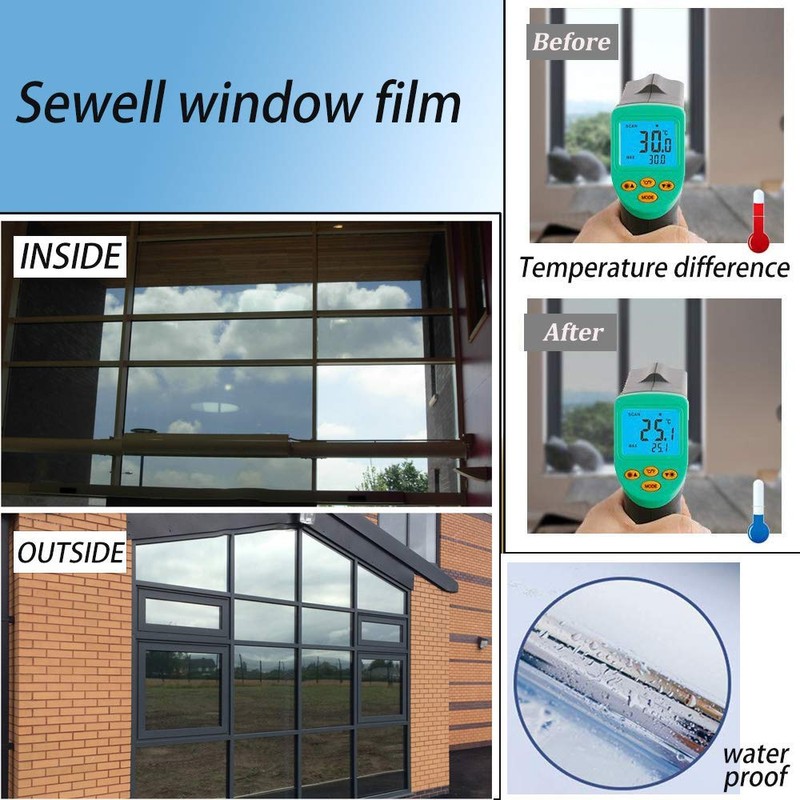 One Way Mirror Privacy Window Film, Heat Control and Anti
