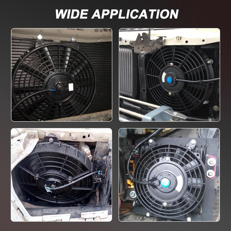 JDMSPEED New Universal Slim 16" Inch 12V Pull 1500 CFM