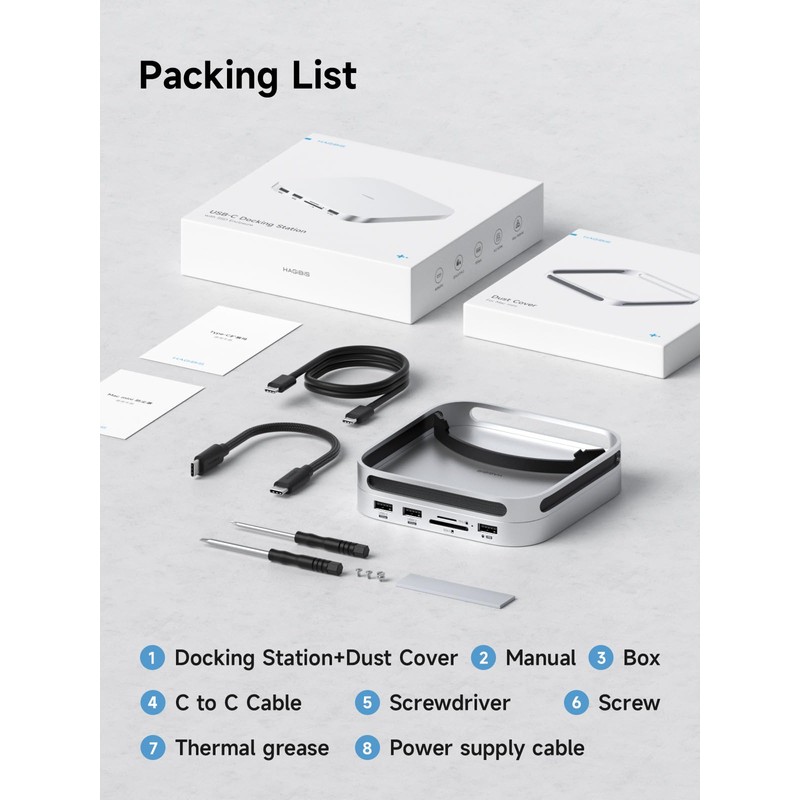 Hagibis Mac Mini M4 Hub with M.2 SSD Enclosure &