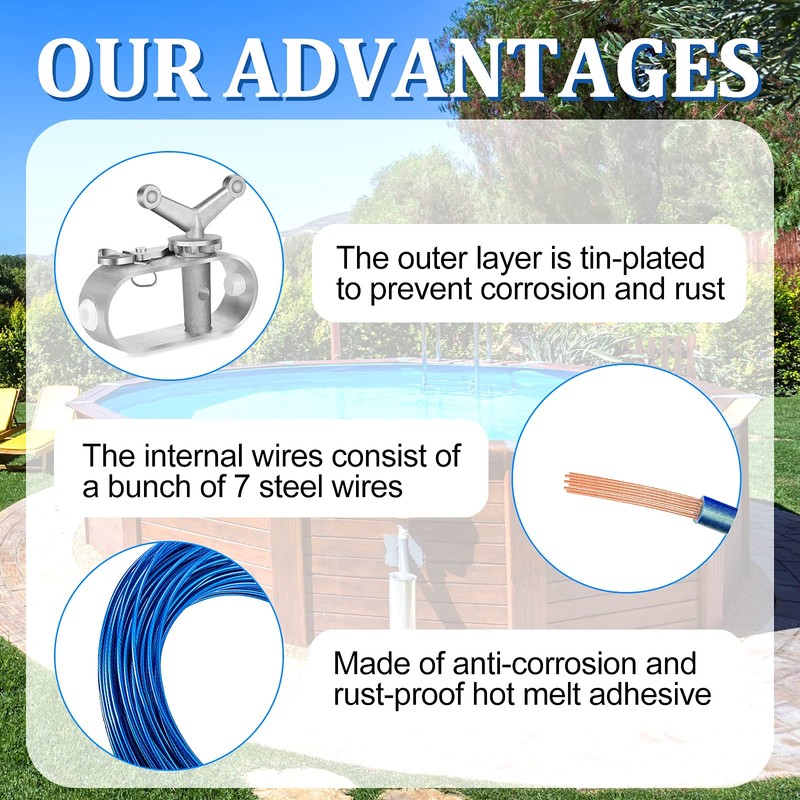 131ft Pool Cover Cable and Winch Kit Pool Covers for