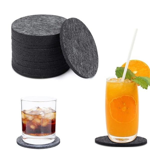 Pack of 20 round felt coasters, felt coasters for glasses,