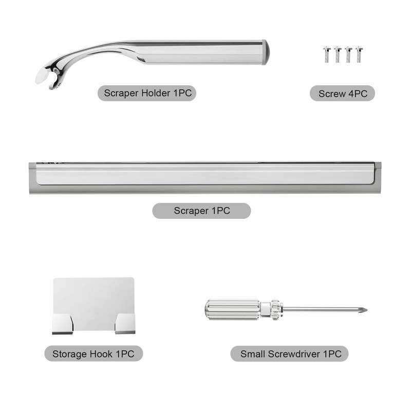 Shower Squeegee for Glass Doors, Stainless Steel Shower Squeegee for