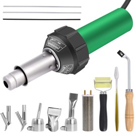 Gekufa 1600W Plastic Welder Kit - 100V Hot Air Welding Gun with Adjustable Temperature Control, Multiple Nozzles for PVC, TPO, Vinyl Repair, Car Bumper, Roofing & DIY Projects