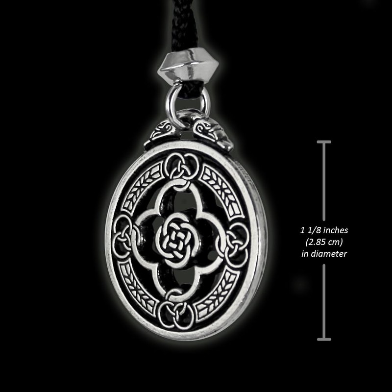 Pewter Celtic Knot Warrior Shield Pendant Necklace