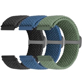 19mm Braided Watch Straps Compatible with Willful/YAMAY/Letsfit/LETSCOM/TEMINICE/LIFEBEE/Lintelek/ ID205 ID205L ID205G ID205S ID205U/Blackview/UMIDIGI Elastic Nylon Band for Women Men