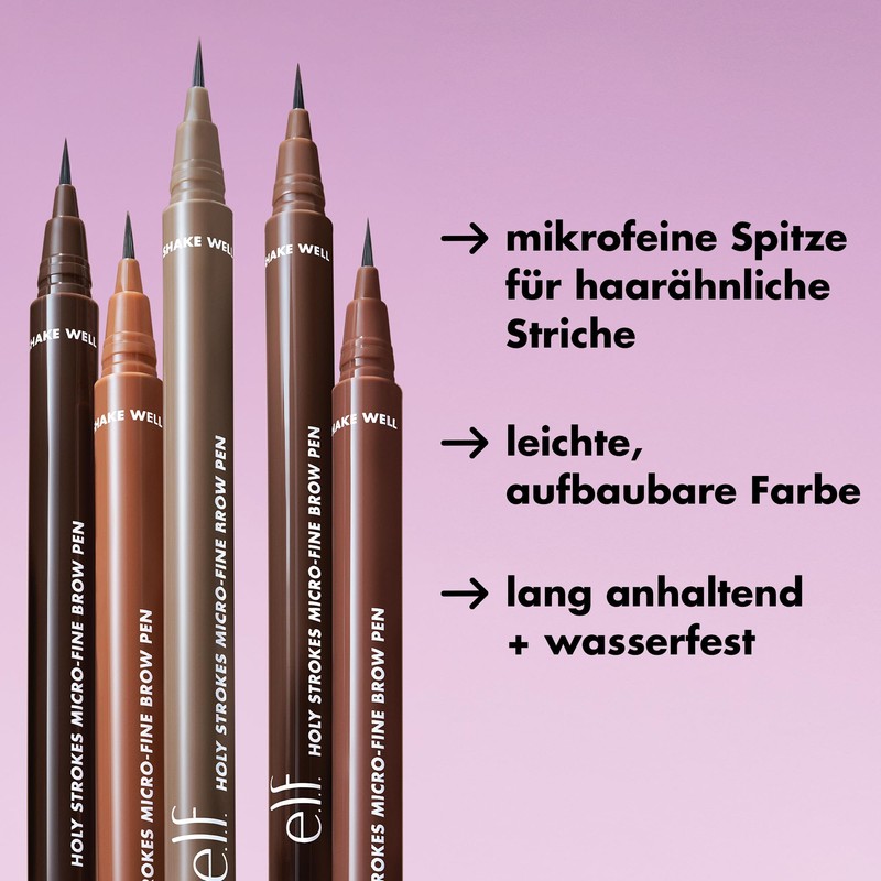 e.l.f. Holy Strokes Micro-Fine Brow Pen, for a Natural Look,